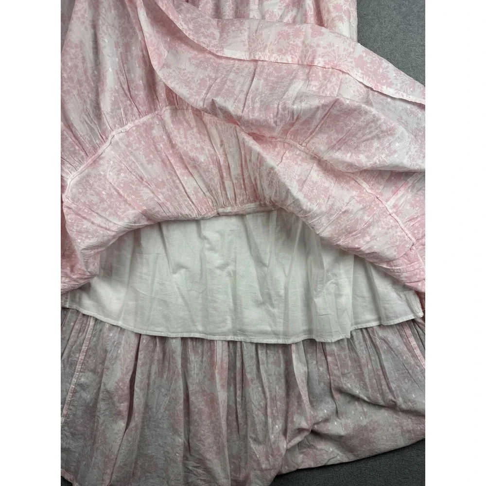 Crown & Ivy Dress Womens Medium Pink Floral Smocked Tiered Maxi Sundress NWT - Picture 7 of 11